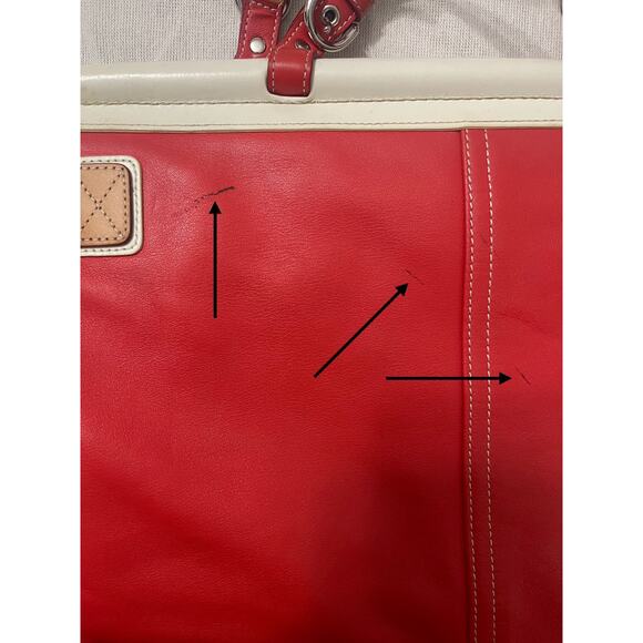 Coach Limited Edition Red and White Leather Turnlock Satchel style 9285 - Picture 4 of 12